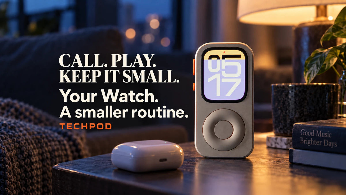 A front-facing RePod in a poster about giving an old Apple Watch a handheld role