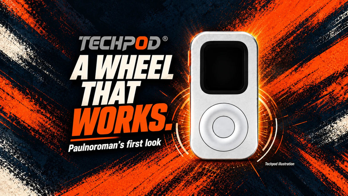 Silver RePod and orange wheel graphics labeled A Wheel That Works and Paulnoroman’s first look