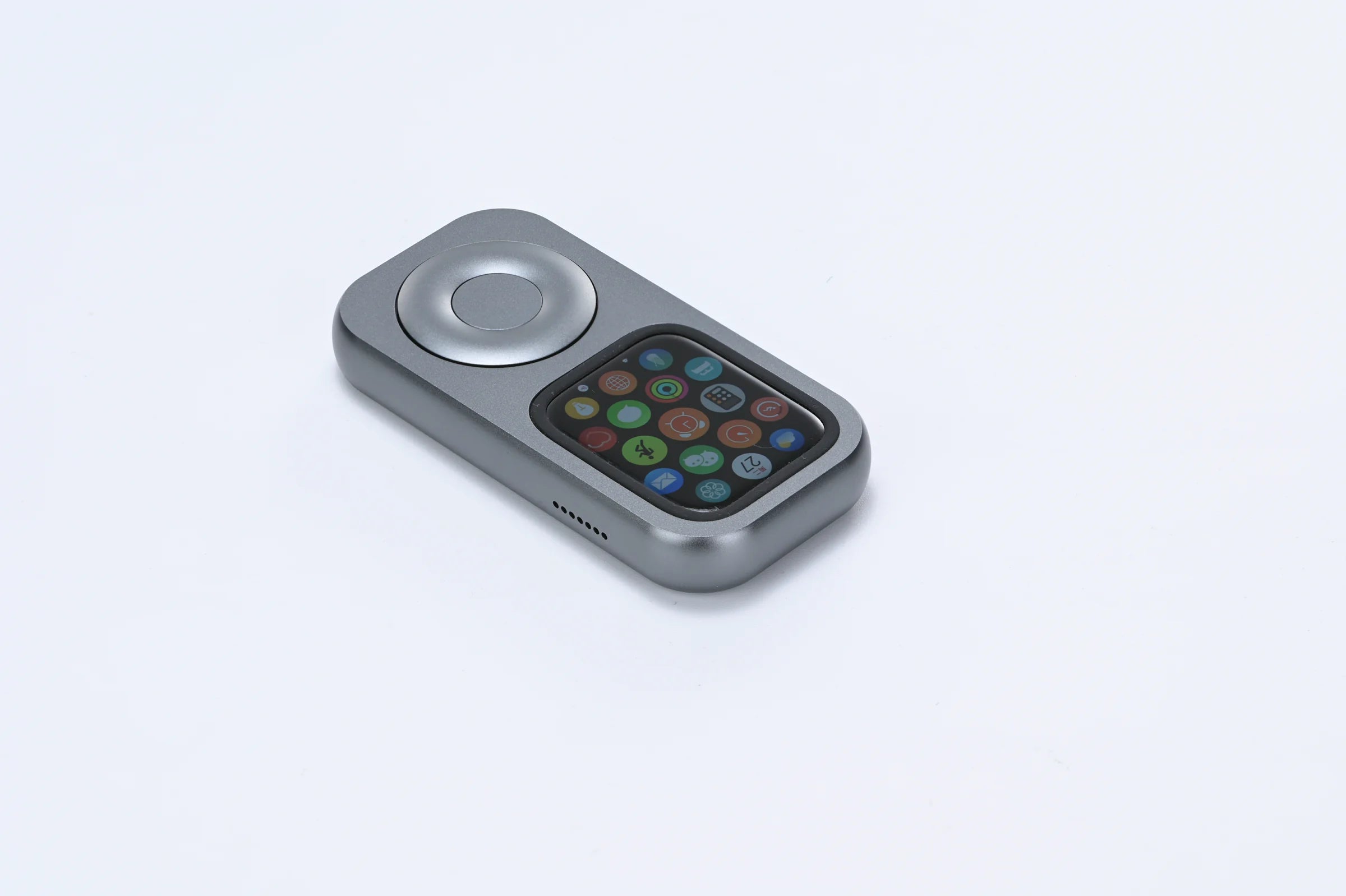 RePod C1 resting at a three-quarter angle with its wheel, screen and speaker openings visible
