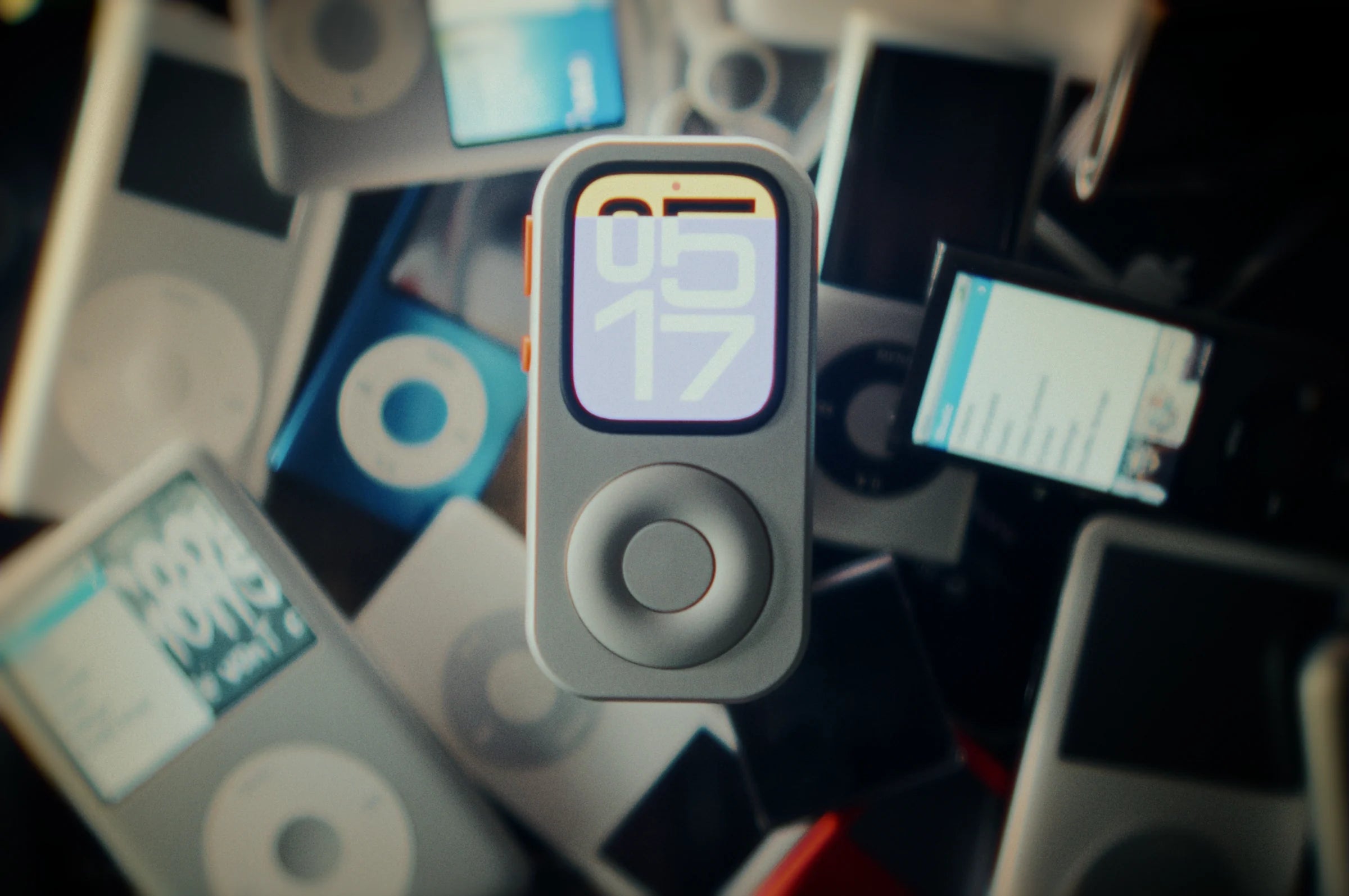 RePod standing among a collection of classic pocket music players