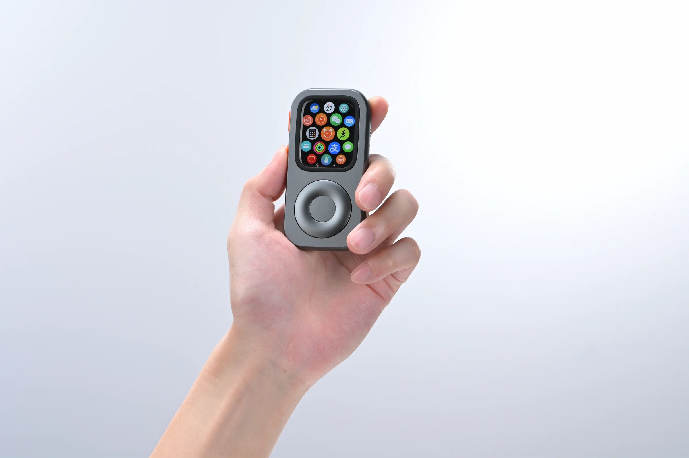 RePod C1 held upright in one hand against a clean studio background